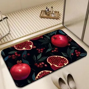 Granatapfel Muster Kieselgur Badematte, saugfähige schnelltrocknende Bodenmatte für Bad.
