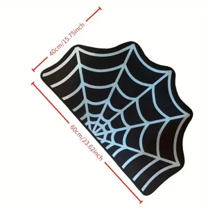 Halloween spider web drainage mat detail shot, showing black and white web texture.