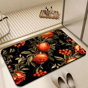 Granatapfel Motiv saugfähige Badematte, schnelltrocknende rutschfeste Fußmatte für Badezimmer.