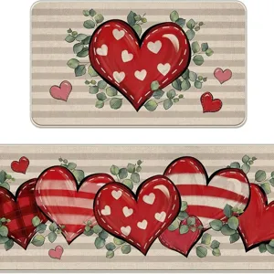 Presentazione dettagliata dei tappetini antiscivolo con motivi a cuore di San Valentino