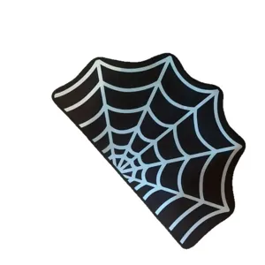 Halloween spider web mat black and white water absorbent dish drying pad for home