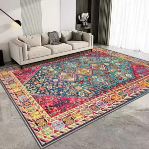 Vintage Persian Style Area Rug Washable Non-Slip Floor Mat Floral Geometric Carpet For Living Room Bedroom Home Decor