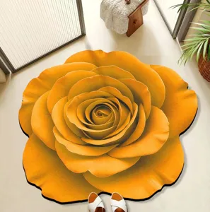 3D Rosenform Fußmatte, saugfähige Kieselgur Badvorleger für Badezimmertür und Eingang.