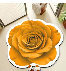 3D Rosen Blume Bodenmatte Weiche Badezimmermatte Unregelmäßige Fussmatte Teppich
