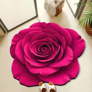 3D Rosenblume Kieselgur Bodenmatte Rutschfeste Saugfähige Badematte Große Größe Badezimmer Türatte Heimdekoration