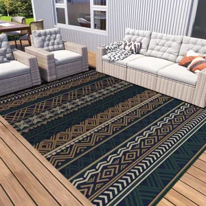 Moroccan geometric outdoor rug, non-slip area carpet for living room, balcony, and bedroom decor.