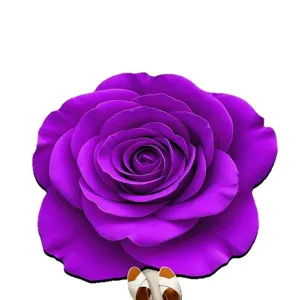 3D Rosen Blumen Fußmatte große geformte Badteppich rutschfeste saugfähige Badematte Dekor