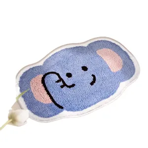 Cute blue cartoon cloud shaped floor mat with soft high-density faux cashmere texture