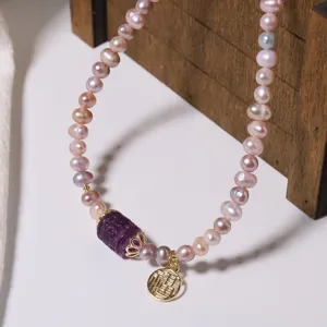 Natürliche Süßwasser lila Perle Amethyst Halskette verstellbare Armband schöne Kette