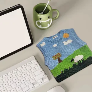 Simpatico tappetino per mouse con stampa maglione lavorato a maglia tappeto da scrivania
