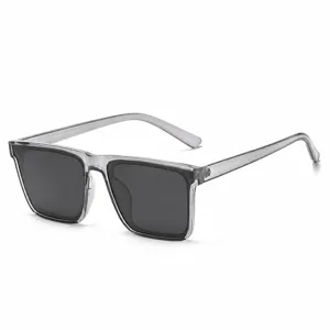 Men Women Fashion Square Sunglasses Clear Grey Frame UV Protection Streetwear Trendy Sun Glasses