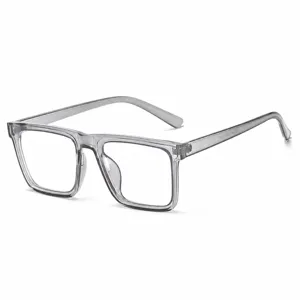 Clear grey square frame glasses stylish retro eyewear vintage optical frames fashion accessories