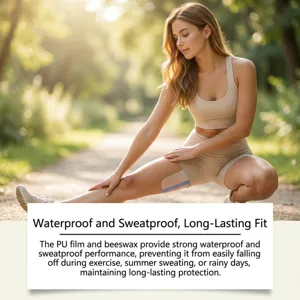 Anti-friction leg patch, waterproof and sweatproof breathable body care sticker for long wear.
