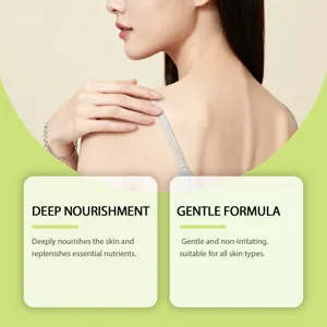 Detalle de los beneficios del aceite corporal para hidratación y fórmula suave