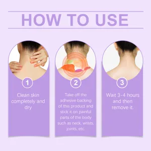 Step-by-step usage guide and instructions for self-heating herbal neck care patches.