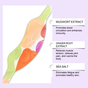 Wormwood neck warmer detail showing natural herbal extracts and soothing therapeutic benefits.