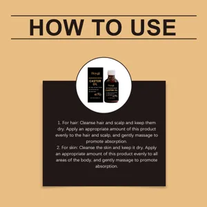 Guide détaillé sur l'utilisation de l'huile de ricin HOYGI pour nourrir les cheveux.