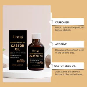 Huile de ricin HOYGI pour cheveux et peau, soin hydratant corporel, flacon de 100ml.