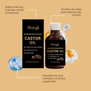 HOYGI Huile de Ricin 100ml naturelle croissance des cheveux cuir chevelu soin hydratant corps
