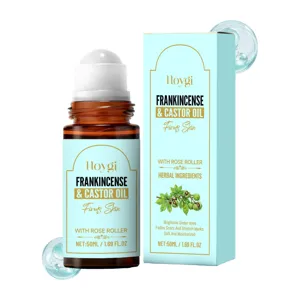 HOYGI Huile de Soin Corporel à l'Encens et à l'Huile de Ricin Roll-on Hydratante Nourrissante Raffermissante Lissante Quotidienne