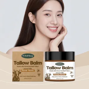 WOODSLEEP Rinder-Talg Balsam, Feuchtigkeitscreme für Gesicht, Hände und Körper, 60G