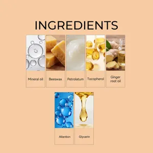Körperpflege-Patch Inhaltsstoffdetails mit Mineralöl, Bienenwachs und Pflanzenölen.