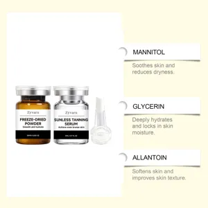 Set siero autoabbronzante Zyvarn e polvere liofilizzata per un'abbronzatura naturale.