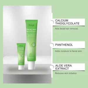 HOYGI Ensemble de Crème Dépilatoire pour le Visage Extrait Doux de Centella Épilateur Avec Crème Apaisante et Grattoir pour Femmes