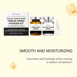Kit Siero Autoabbronzante Liofilizzato Zyvarn per un Tono della Pelle Bronzeo Naturale