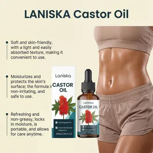 LANISKA Rizinusöl 50ml feuchtigkeitsspendendes Körperpflege-Öl für geschmeidige Haut.