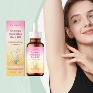 OceAura Cyperus Rotundus Root Oil for Gentle Hair Removal and Smooth Underarm Skin Care