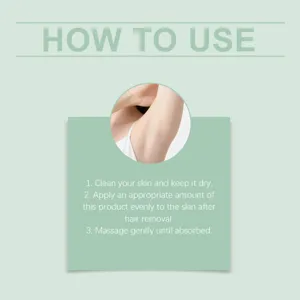Detailed instruction guide showing how to use the hair removal body care oil smoothly.