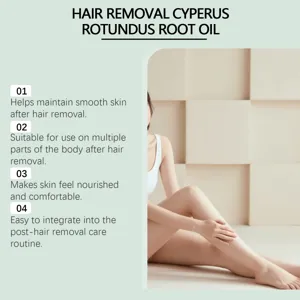 Cyperus rotundus root hair removal oil for smooth and soft body skin care detail display