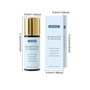 EELHOE huile de ricin encens corps roll-on 50ml, soin de la peau apaisant et nourrissant.