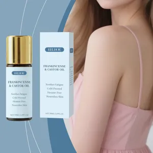 EELHOE Huile de Ricin et Encens Roll-on Corps 50ml Soulage la Fatigue Nourrit