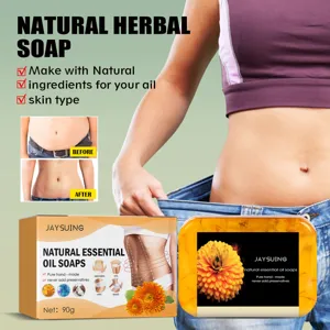 Savon aux huiles essentielles de plantes naturelles pour le corps, fait main et doux.
