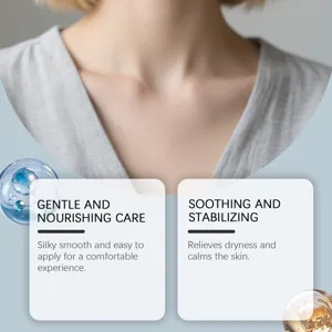 Détail d'huile corporelle à bille montrant une application de soin hydratante.