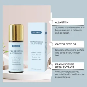 EELHOE Huile Corporelle Encens & Ricin 50ml, Soin Hydratant et Apaisant pour la Peau.