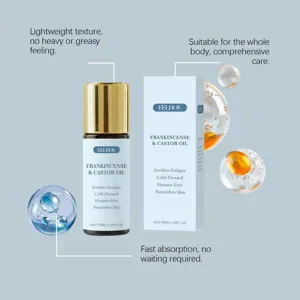 EELHOE Huile Corps Résine Encens et Ricin 50ml Nourrit Peau Texture Légère Absorption