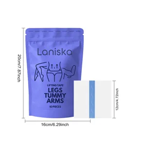 LANISKA body lifting tape for legs tummy arms, 10 pieces pack with clear size dimensions.
