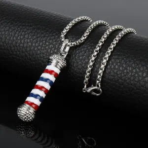 Collana palo barbiere ciondolo attrezzo salone olio goccia catena argento moda gioiello