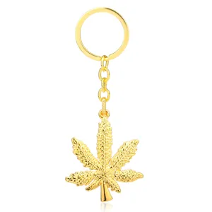 Gouden metalen blad sleutelhanger hanger stijlvolle accessoire mode sieraden cadeau