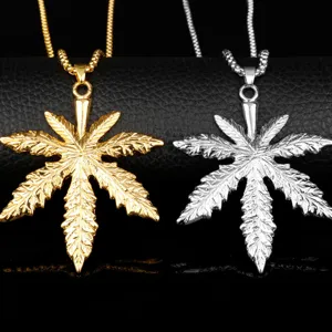 Goud zilver esdoornblad hanger ketting trui ketting mode legering sieraden cadeau prachtig