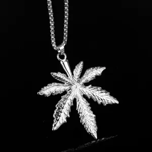 Legering cannabis blad hanger ketting trui mode sieraden accessoires voor mannen vrouwen