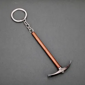 Mini llavero pico de metal herramienta de aventura al aire libre pequeña azada anilla
