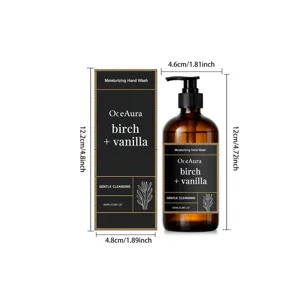 Sapone mani idratante OCEAURA con profumo di betulla e vaniglia, formula delicata, 100ml.