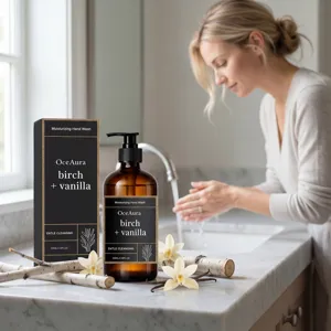 OceAura sapone mani idratante betulla e vaniglia, 100ml detersione delicata per la pelle.
