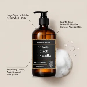 OceAura Sapone Mani Betulla Vaniglia 100ml Idratante Detergente Delicato per la Famiglia