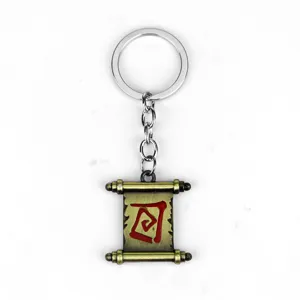 Metall Schlüsselanhänger im Rollen Design mit Gaming Motiv, robuste Legierung antikes Finish.
