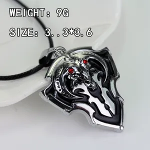 World of Warcraft Horde Symbol Anhänger Halskette Legierung Roter Edelstein Schmuck Detail